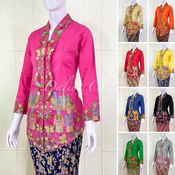 atasan kebaya encim ondel-ondel katun premium/kebaya encim bordir
