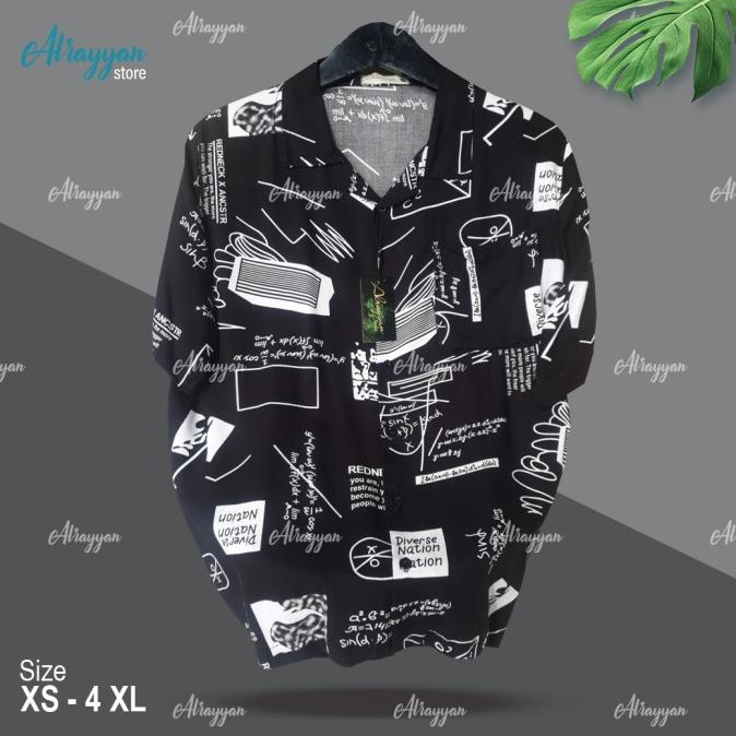 Baju Kemeja Casual Pria Lengan Pendek Kemeja Hawai Pria Motif Jumbo