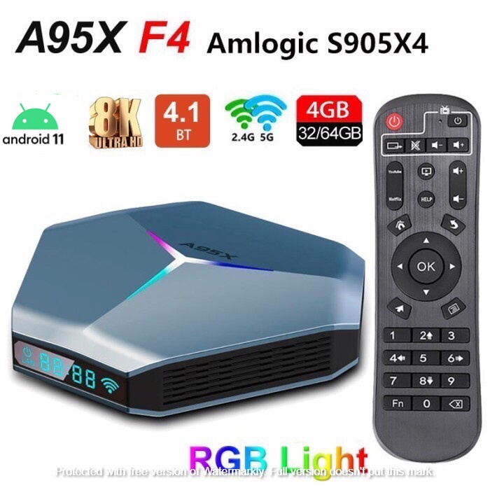 Terlaris Tjbox Android Tv Box A95X F4 Amlogic S905X4 4Gb/32Gb 8K Android10 Usb3