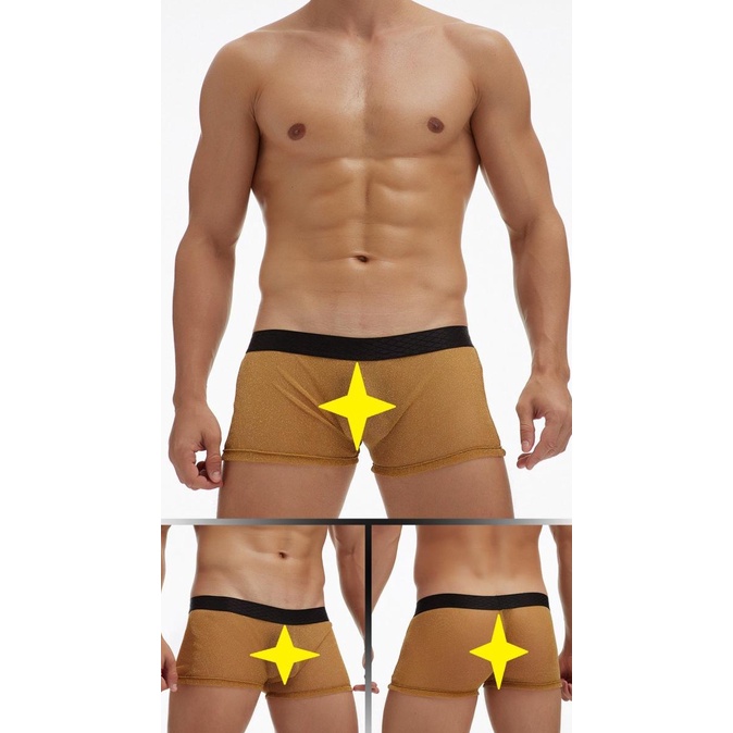 BE075 Boxer Pria Transparent Celana Dalam Boxer Pria