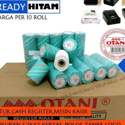 

[✓WY.♡J> Kertas Struk Thermal Cash Register 1Pak isi 10Roll 57x47-13 ,Merk Otani / terviiral..