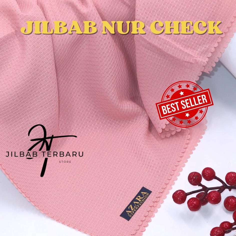 Star Seller JILBAB SEGIEMPAT NUR CHECK BY AZARA / SEGI EMPAT AZARA CORN SKIN WAFFLE / HIJAB NUR CHEC