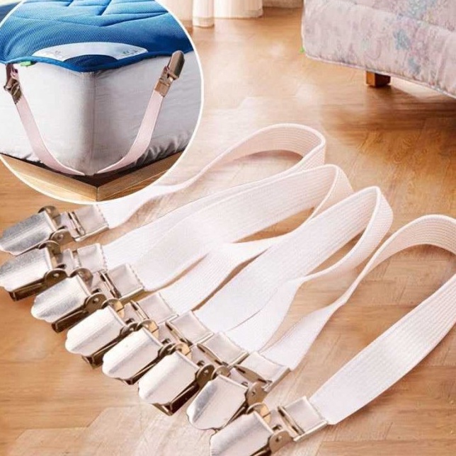 9.9 COD  BELI 2 DAPAT MINI GOLD  Penjepit Clip Sprei Kasur Elastic Penjepit Ujung Sprei Spring Bed 4