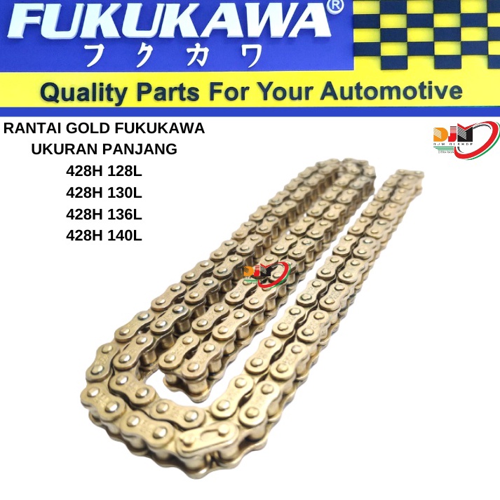 SALE Rantai Emas Gold Kuning 428H-128L-130L-136L-140L Japan OEM Fukukawa