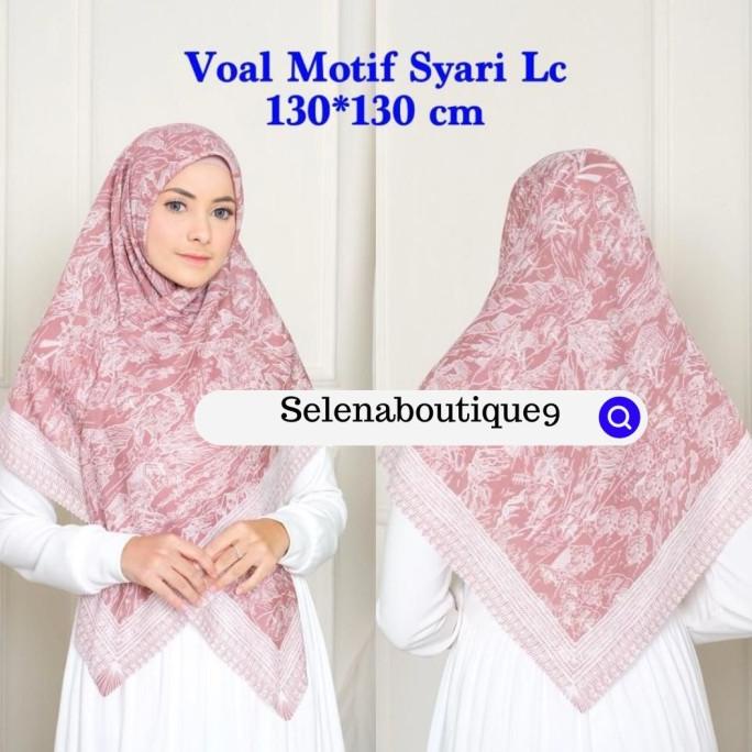 Sale HIJAB SEGI EMPAT VOAL MOTIF SYARI 130X130 HIJAB VOAL MOTIF PREMIUM Termurah