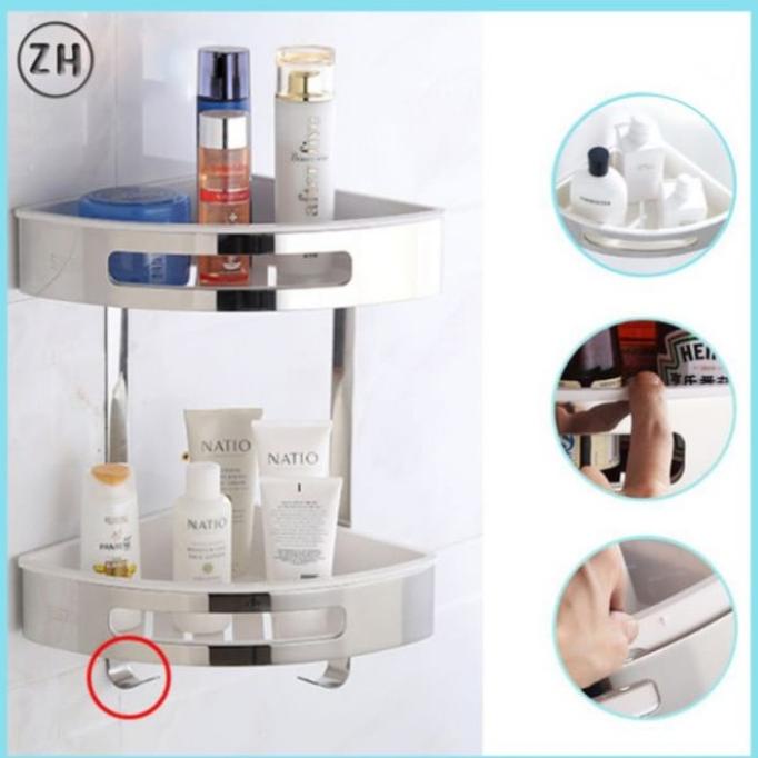 Rak Sudut Kamar Mandi Stenlis Sus 304/Rak Shampo/Sabun Stenlis Tebal Tokorenaldixaviero