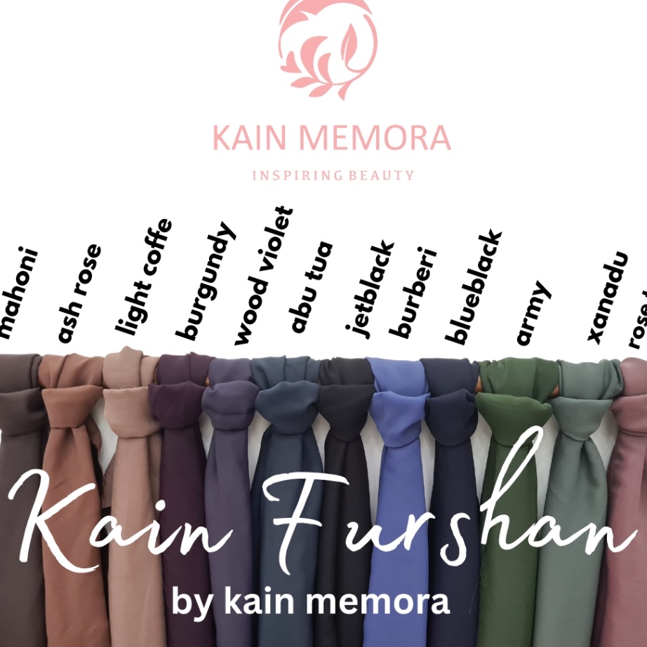 BRANDS FESTIVAL Kain Memora Kain Furshan Silk Premium Polos Berbagai Warna Bahan Lembut dan Jatuh Le