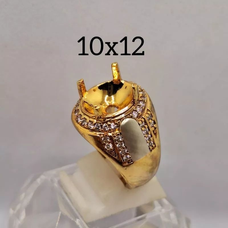 Cincin Alpaka Kombinasi Doff Berbagai Dimensi Batu