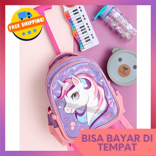 Tas Punggung Ransel Trolly Tk Sd Tas Troli Anak Perempuan Paud Ts Sekolah Anak Perempuan Lucu Ts Tro