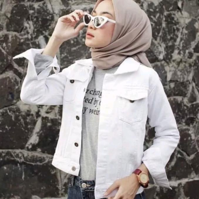 TRENDY JAKET JEANS LILAC // JAKET JEANS WANITA WARNA UNGU LYLAC TRENDY