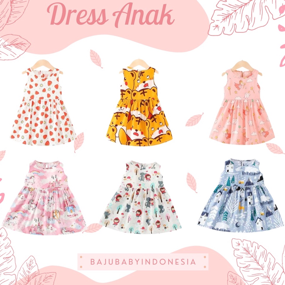 Recomended.. BBI baju anak perempuan dress motif karakter 3019 3020 3022