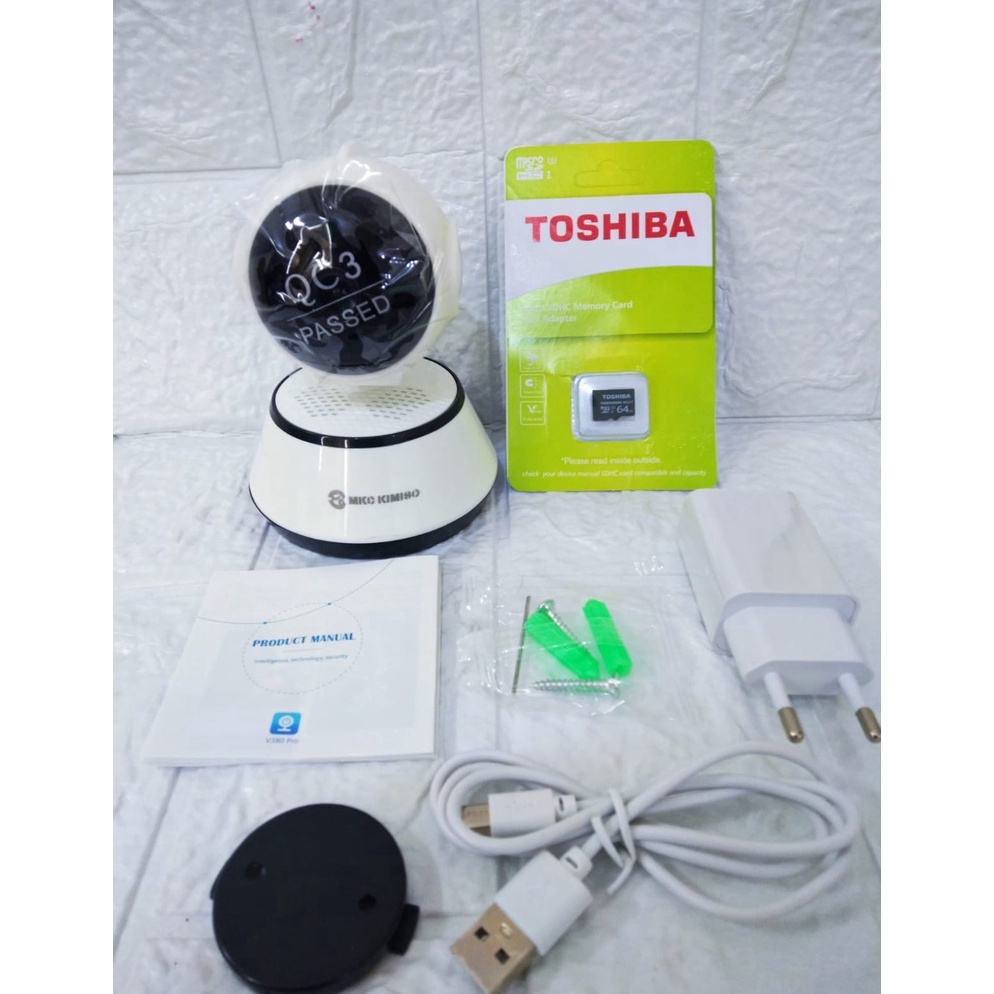 SPECIAL PRICE Camera Wifi CCTV V380 HD960P Q3S IP Kamera APP Control plus Memori toshiba 64GB