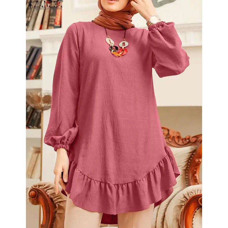 Harga Bersahabat.. TUNIK POLOS BASIC LENGAN  PANJANG MODEL REMPEL BAWAH TERBARU