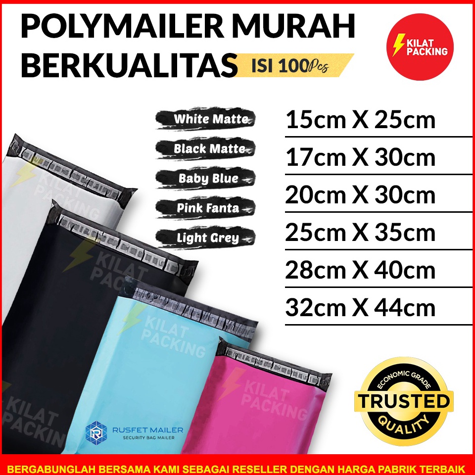 

GRSNP POLYMAILER EKONOMIS BERKUALITAS - PLASTIK PACKING MURAH ISI ±100 LEMBAR - HARGA DIJAMIN TERMURAH ↔COD