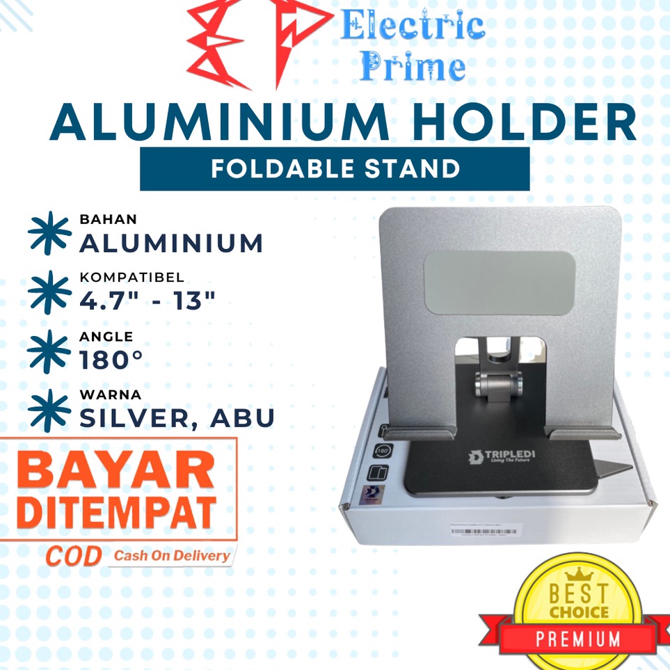 Model Terkini Stand Holder iPad Tablet Dudukan HP iPhone Android TRIPLEDI Desktop POS Meja Kasir Alu