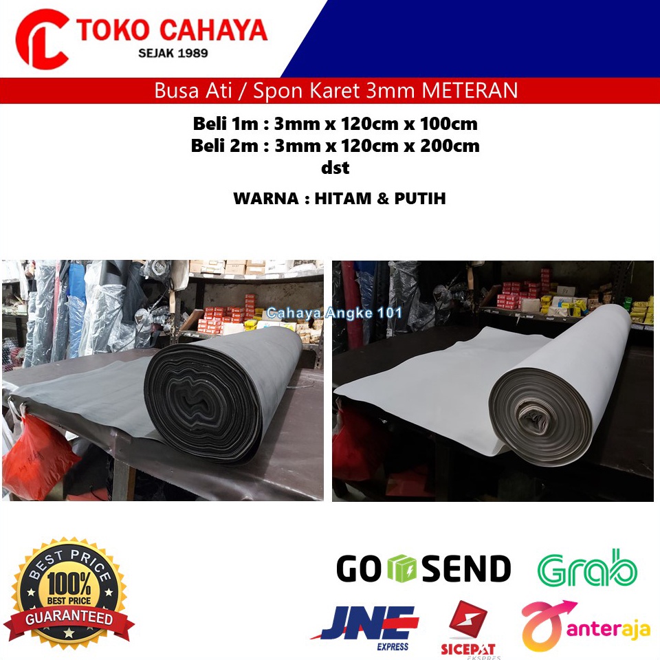 VD84 Busa Ati Eva Spon Ati 3mm Meteran Hitam Putih thvbt