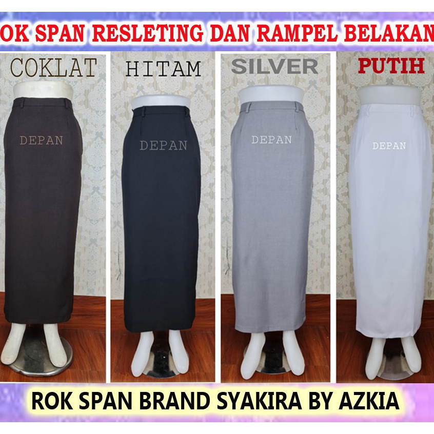 ➡✷ Rok Span Syakira warna Cokelat tua, Hitam, Putih, Dongker, Maroon-Rok Kerja-Rok Kantor-Rok panjan