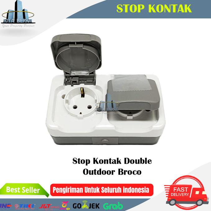 Buruan beli] STOP KONTAK TUTUP DOUBLE / STOP KONTAK OUTDOOR BROCO