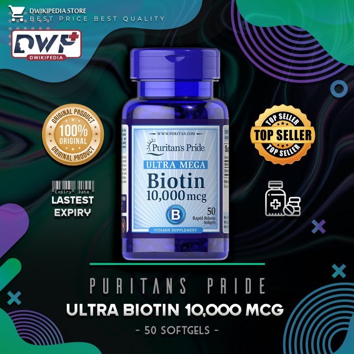 PURITAN BIOTIN 10000 MCG - 50 SOFTGELS