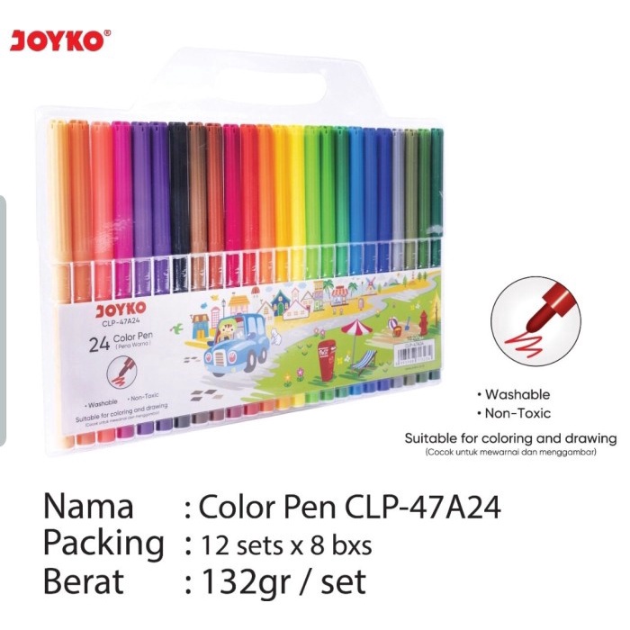 

THQT4308 Color Brush Pen Joyko CLP-47A24 (24pcs)