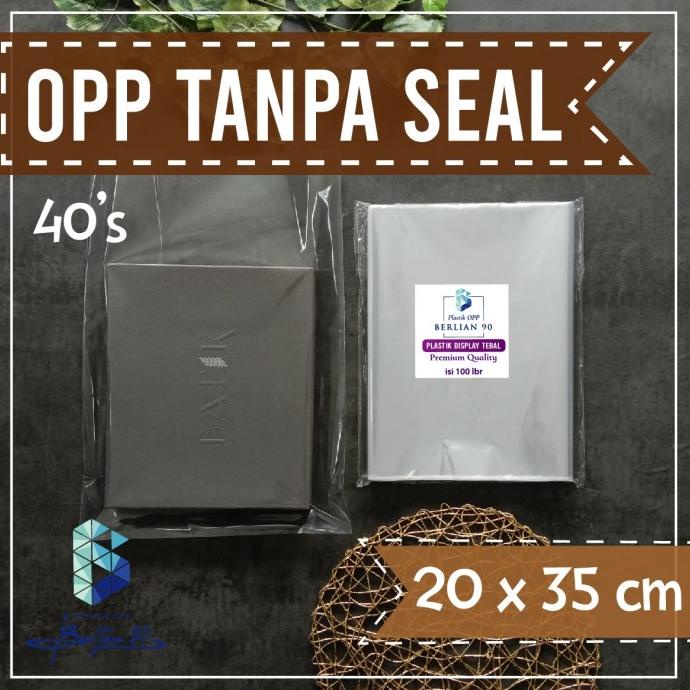 paling diminati] Plastik Opp Kaca Double Seal 20,4x35 Plastik Opp tanpa Lem 40s Micron