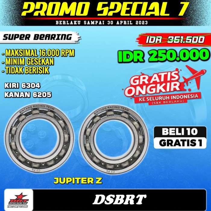 Bearing Kruk As BRT 6205 6304 RX KING Jupiter Z Vega Crypton RXS