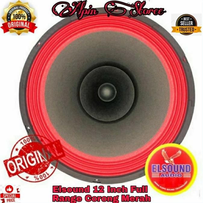 Promo Speaker Full Range Corong Merah Hitam Original Elsound 12 Inch W