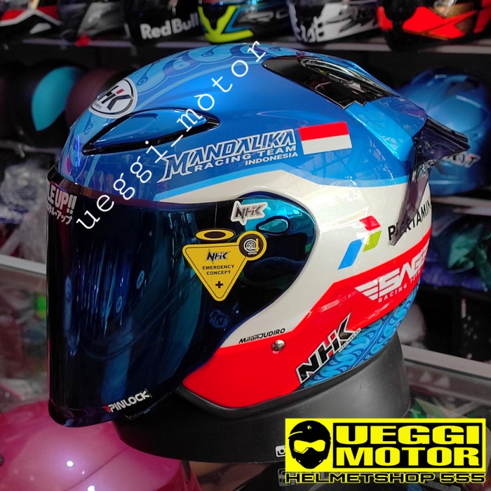 Helm Nhk R6 Motif Mandalika Half Face Paket Ganteng