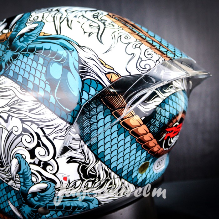 Rsv Helm New Windtail 2.0 Ryujin White Blue Single Visor