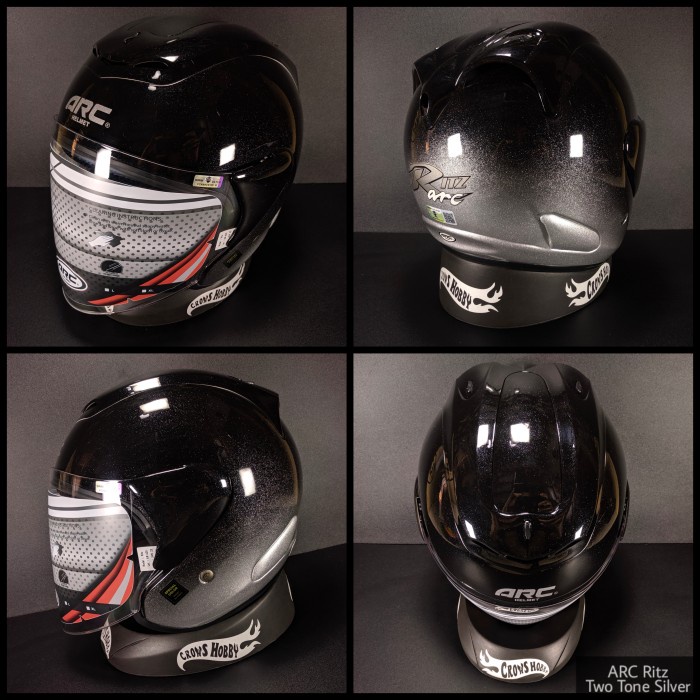 Helm Arc Ritz Original Malaysia Two Tone Silver