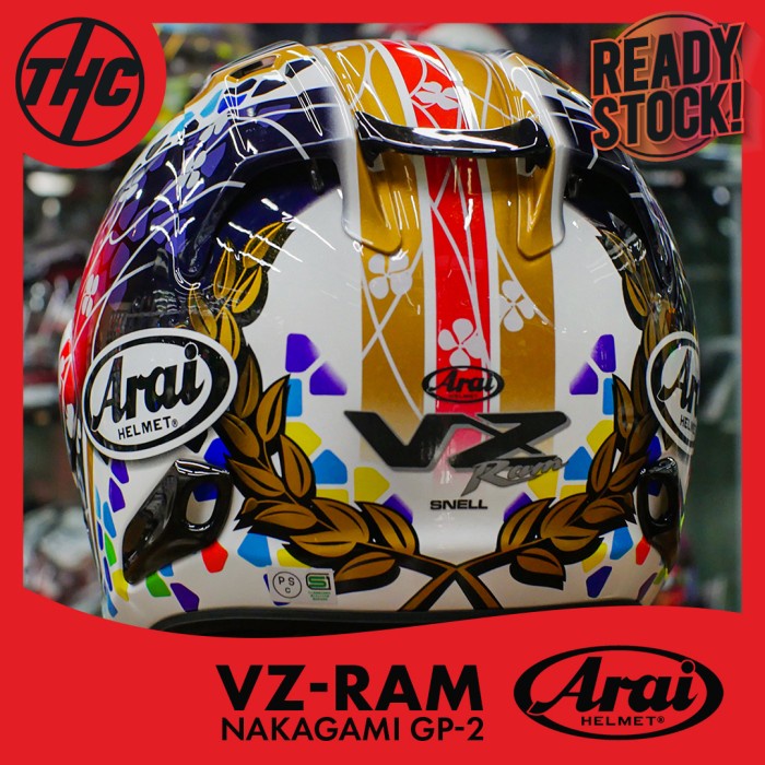 Ara1 Vz-Ram Nakagami Gp2 Half Face Helm Gp-2 Vz Ram