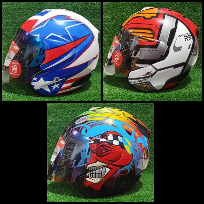 Helm Scott Ram 4 New Motif / Helm Half Face