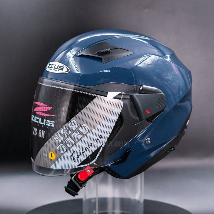 Zeus Zs611 Blue Grey Double Visor Z611 611