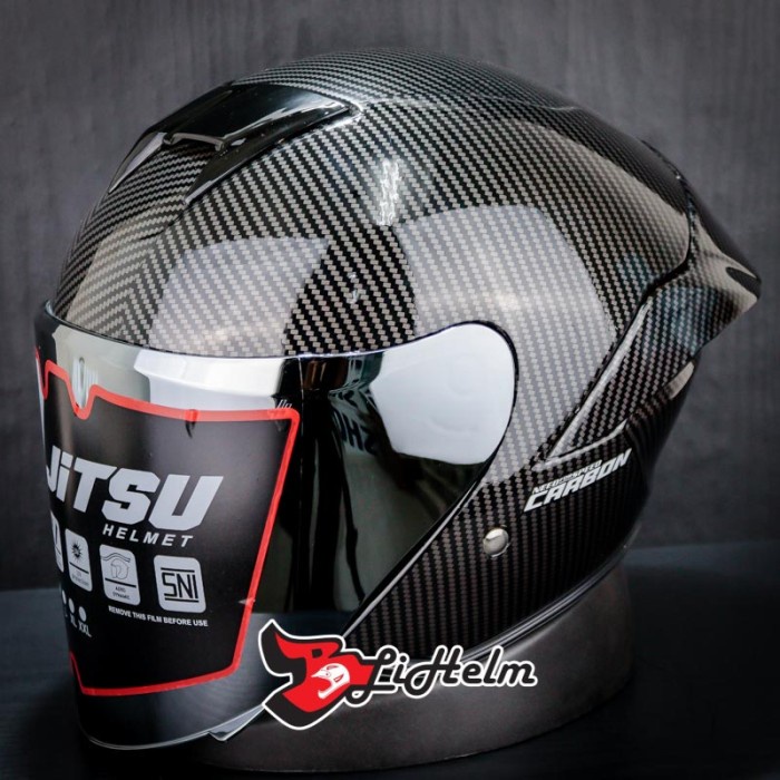 Jitsu Helm Js1 Motif / Carbon Glossy / Half Face - Silver