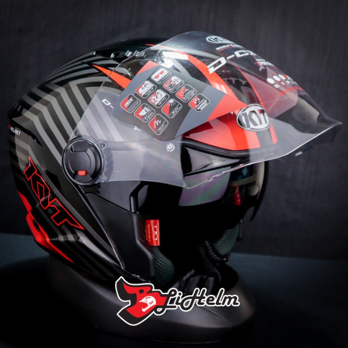Kyt Helm D-City / Lucent Black Red / Dcity Double Visor