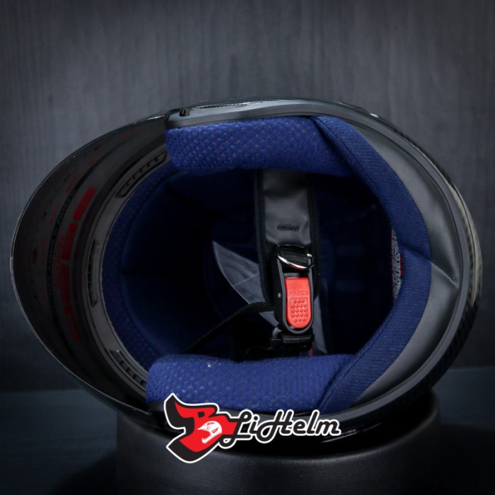 Mvstar Helm R-Tech Carbon Glossy Mv Star Rtech Half Face + Spoiler