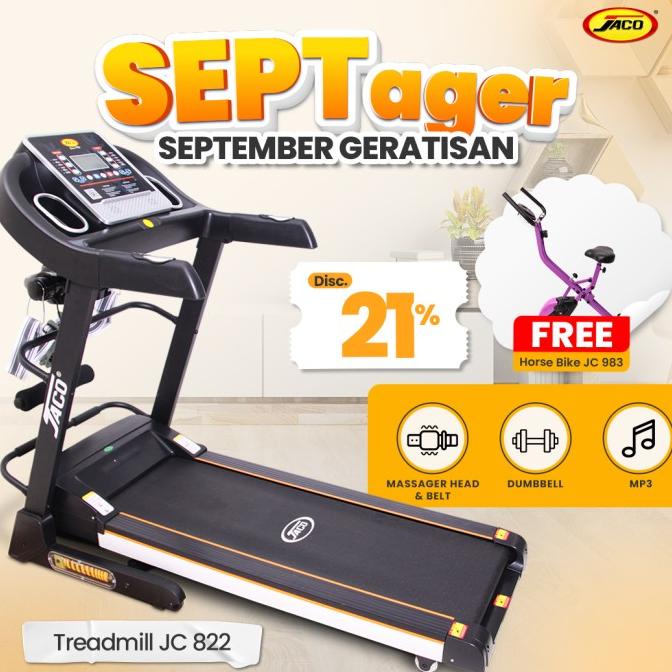 Alat Fitness Jaco Treadmill Elektrik JC 822 Free Ongkir Jabodetabek