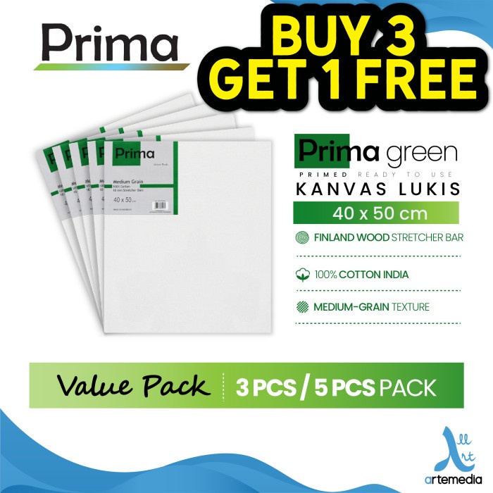 

Kanvas Lukis Prima Green 40X50Cm Value Set 3 Cotton Canvas