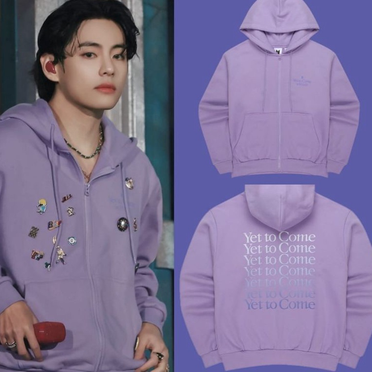 RECOMENDED ( READY STOK ) JAKET HOODIE Korean bts yet to come IN BUSAN TULISAN GRADASI UNGU ready uk