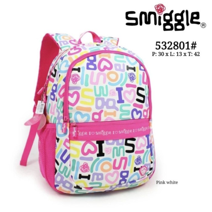 ✿KOP✿ Tas Smiggle Backpack I Love Smiggle/ Kado/ Tas Ransel Anak/Kado DISKON