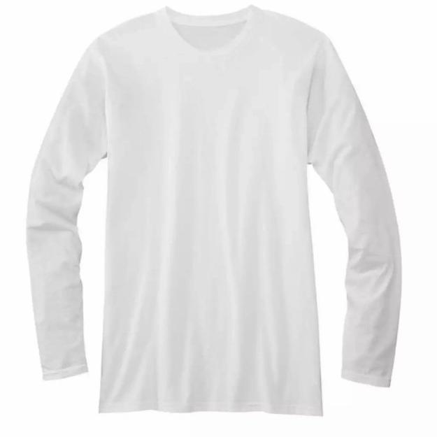 Kaos Polos Pria/Wanita 24's Lengan Panjang - PUTIH