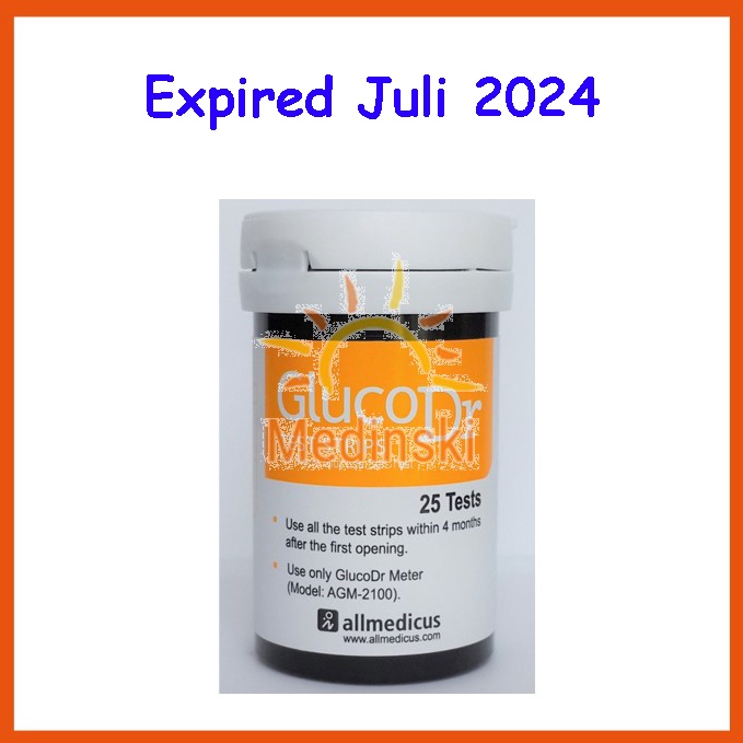 TERLARIS Strip GlucoDr BioSensor Isi 25 Stik Kode 8 Gluco Dr Tes Cek Gula Darah GDS AGM-2100 AGM2100
