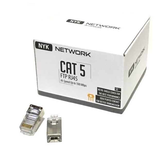 KHOF209 RJ 45 Cat 5E 100 mbps Bahan Besi isi 50/Kepala RJ 45 Cat5E/FTP RJ 45 <>