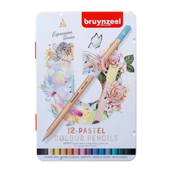 

Bruynzeel Expression Colour Pencil Tin 12 Pastel Shades Bestseller Paint
