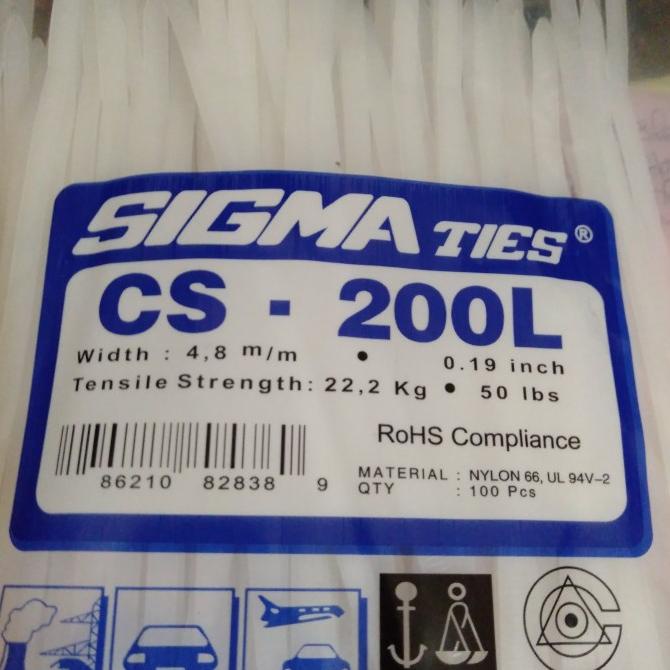 

cusss order] KABEL TIES SIGMA CS 200L PUTIH LEBAR 4,8MM