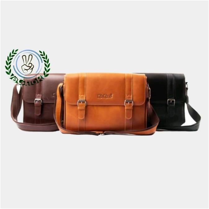 Tas Selempang Kerja Laptop Map Kantor Kulit Sapi asli - Kickers Montbl