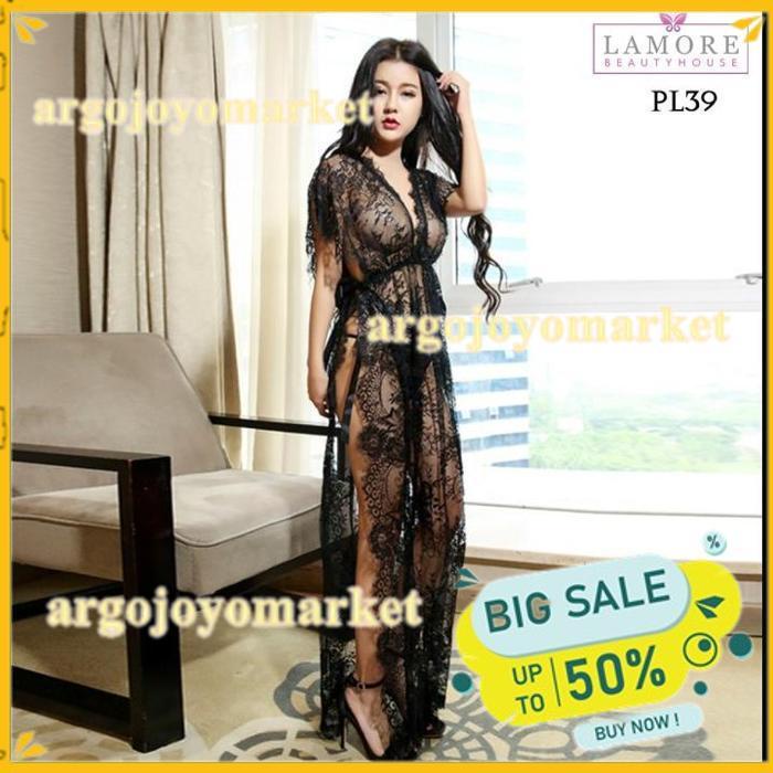 LINGERIE JUMBO BATWING SEXY BAJU TIDUR WANITA LACE HITAM PL39 BEST QUALITY
