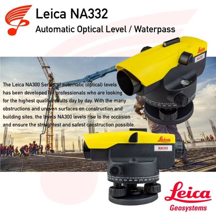 Terlaris Leica Na332 Automatic Optical Level / Waterpass Na 332 - Topcon At-B4