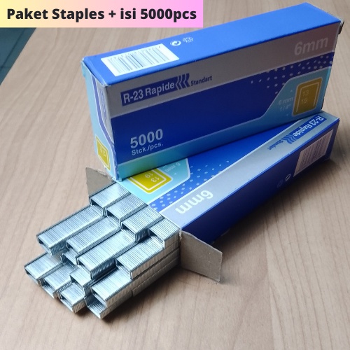 

Staples R23 + Bonus Isi 5000Pcs Gun Taer Stapler Staples Perekat Powerfull Yukido