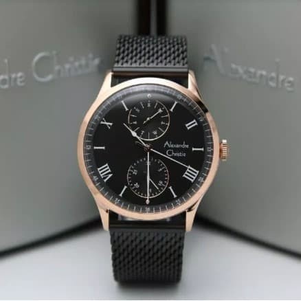 Ready Jam Alexandre Christie Ac6437Mf Rosegold Strap Brown Original
